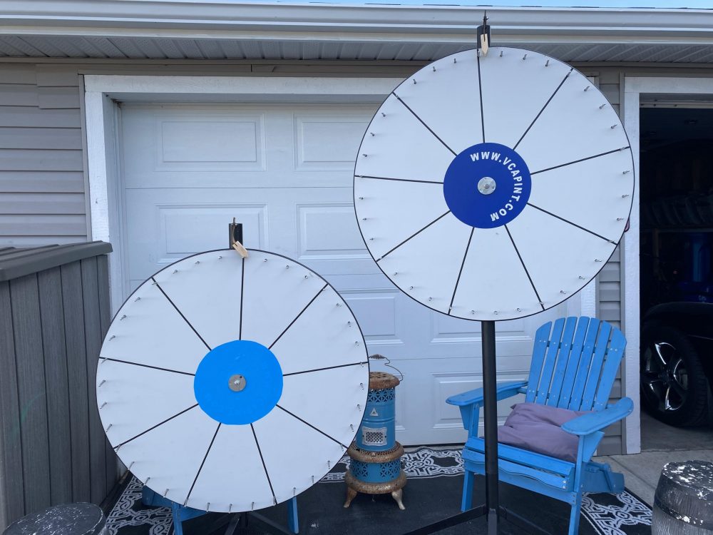 36 Inch Spin to Win Color Dry Erase Prize Wheel with 14 sections