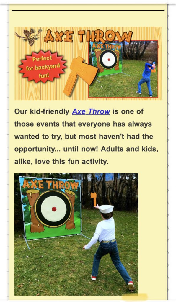 Axe Throw Game 6×6 (FGB1131) Carnivals for Kids at Heart