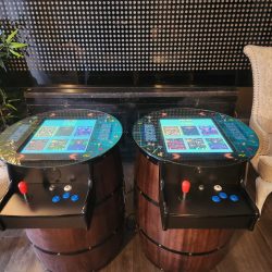 Whiskey Barrel Arcade Cocktail Table for 1 or 2 player - 60 games (RCT-101-WB) - Image 7
